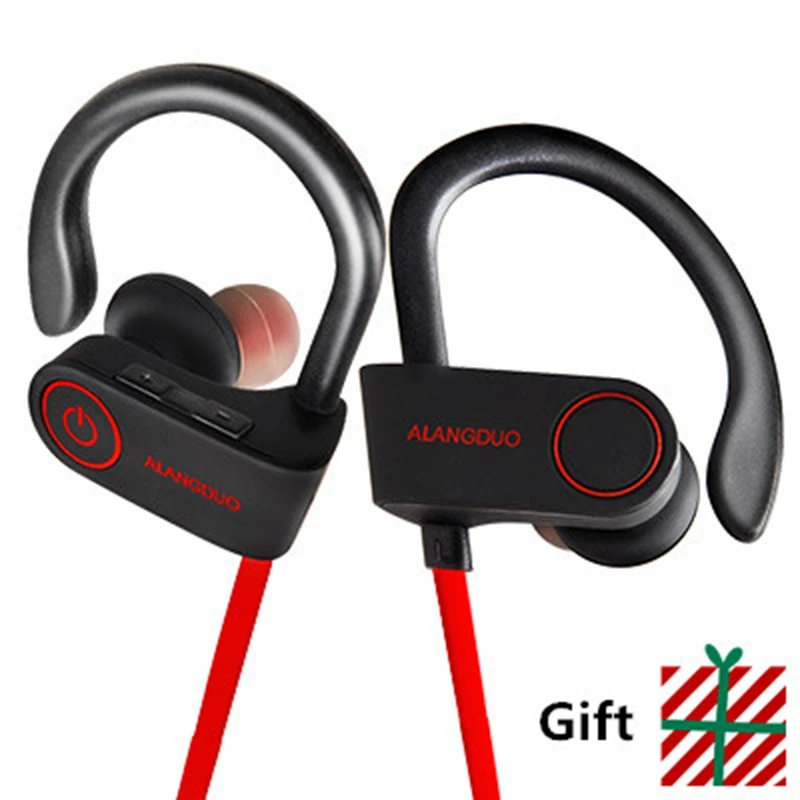 red add gift bluetooth наушники IPX7 водонепроницаемые беспроводные наушники спортивный бас Bluetooth наушники с микрофоном для телефона iPhone xiaomi - Цвет: red add gift