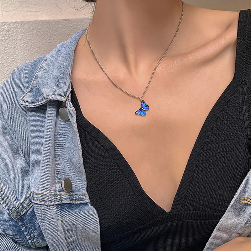 Butterfly Necklaces Bracelets Trendy Pendant Necklace Buckle
