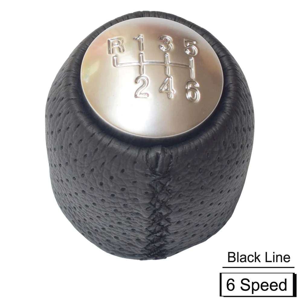 Подходит для ALFA ROMEO 159(05-11)/BRERA(06-11)/Alfa Romeo Spider(06-11) 5/6 скоростей, автомобильная ручная ручка переключения передач, рычаг ручного шара - Название цвета: 6 Speed-Black-Line