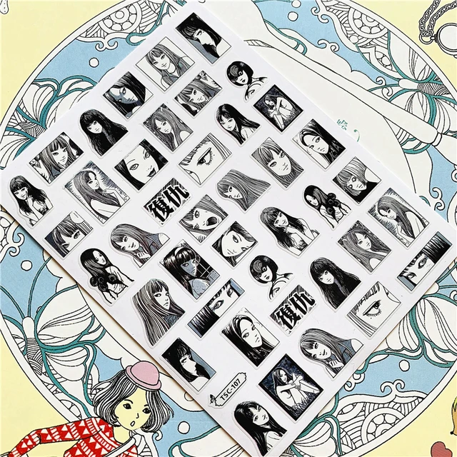 TSC-293 TSC-287 Japanese cartoon anime clown character 3D Back glue Nail Art Stickers Decals Sliders Nail ornament decoration TSC-107 N