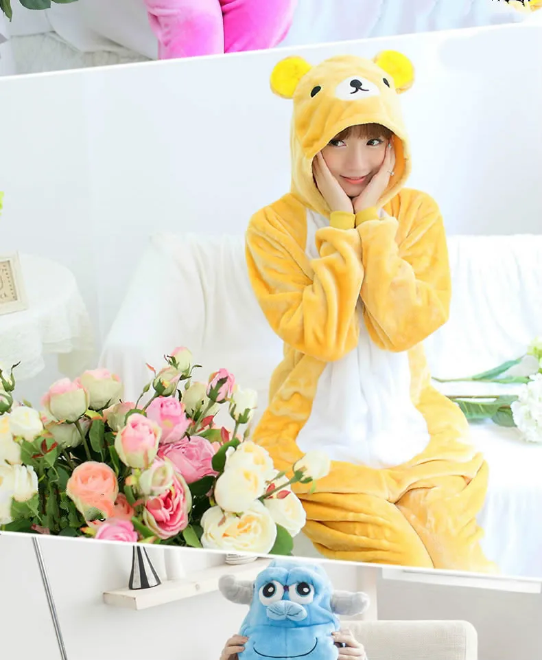 Totoro Fiishimi Onesie для взрослых женщин животных пижамы костюм фланель теплая мягкая Пижама цельная зимняя Пижама Косплей
