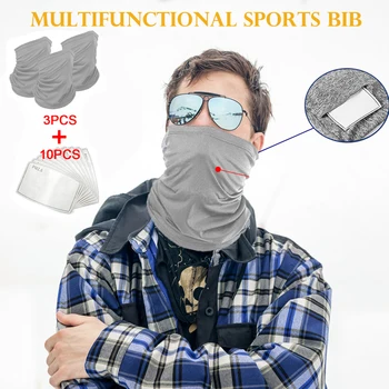 

Bandana Scarf with 10Pcs PM2.5 Filter Breathable Multifunctional Outdoor Sport Neck Gaiter Face Mask Protective Headwear Turban