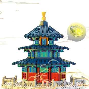 

1736Pcs 1:100 Street View Series MOC Beijing Temple Of Heaven Small Particle DIY Building Blocks Model For Children Kids Toys