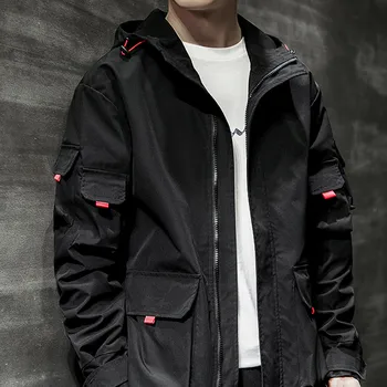 

Plus Size Spring Autumn Men's Casual Hooded Zipper Jacket Men's Clothing Pure Color Coat Men's Coat 2020 New