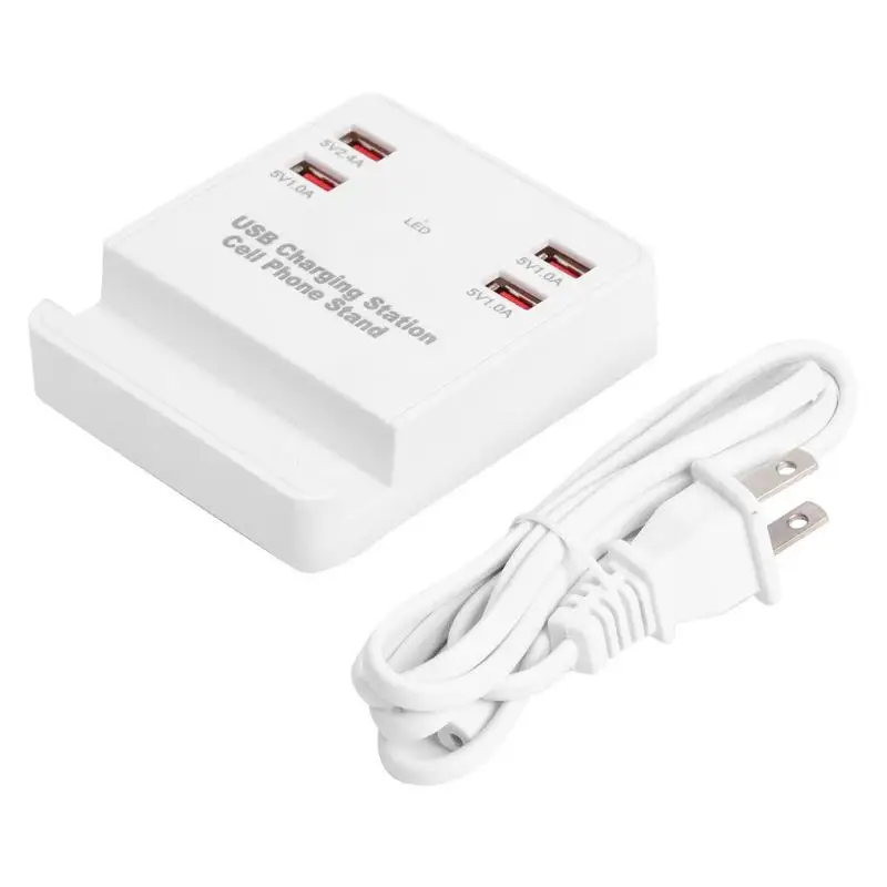 X2 мини 4 порта USB зарядное устройство портативный мини практичная настенная розетка база Настольный телефон зарядная станция для планшета US Plug