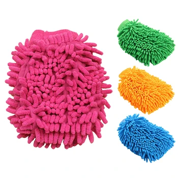 

Chenille Car Vehicle Care 4 Color Soft Washing Towel Gloves Cleaning Tool No Scratches No Harm To Car Strong Absorption