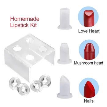 

9-piece DIY 12.1mm simple lipstick filling tube Heart-shaped silicone mold aluminum ring four-hole bracket homemade lipstick too