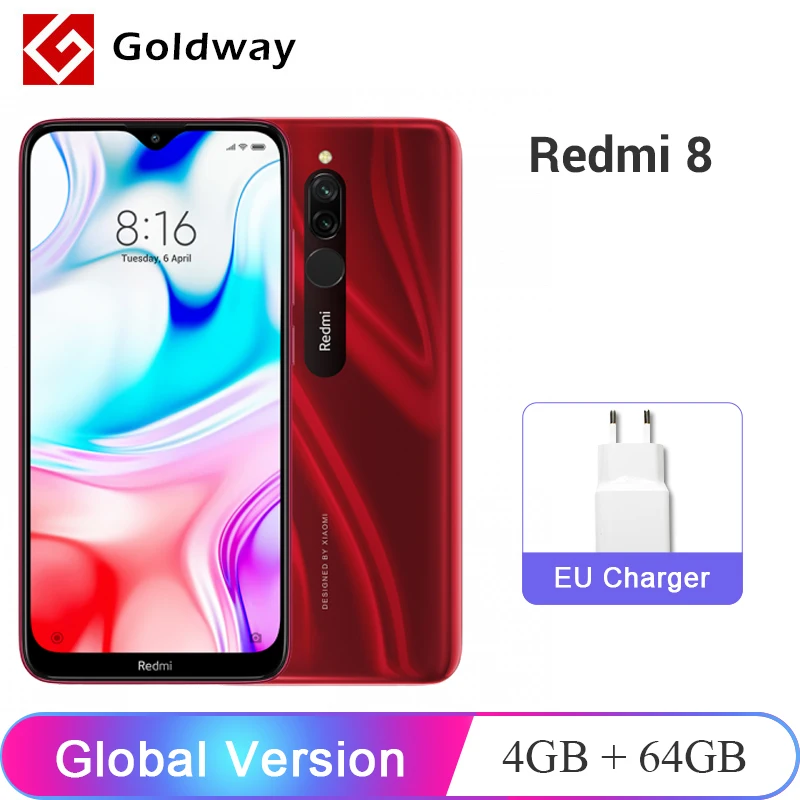 

Global Version Xiaomi Redmi 8 4GB 64GB Smartphone Snapdragon 439 Octa Core 12MP Dual Camera 6.22" Screen 5000mAh Battery