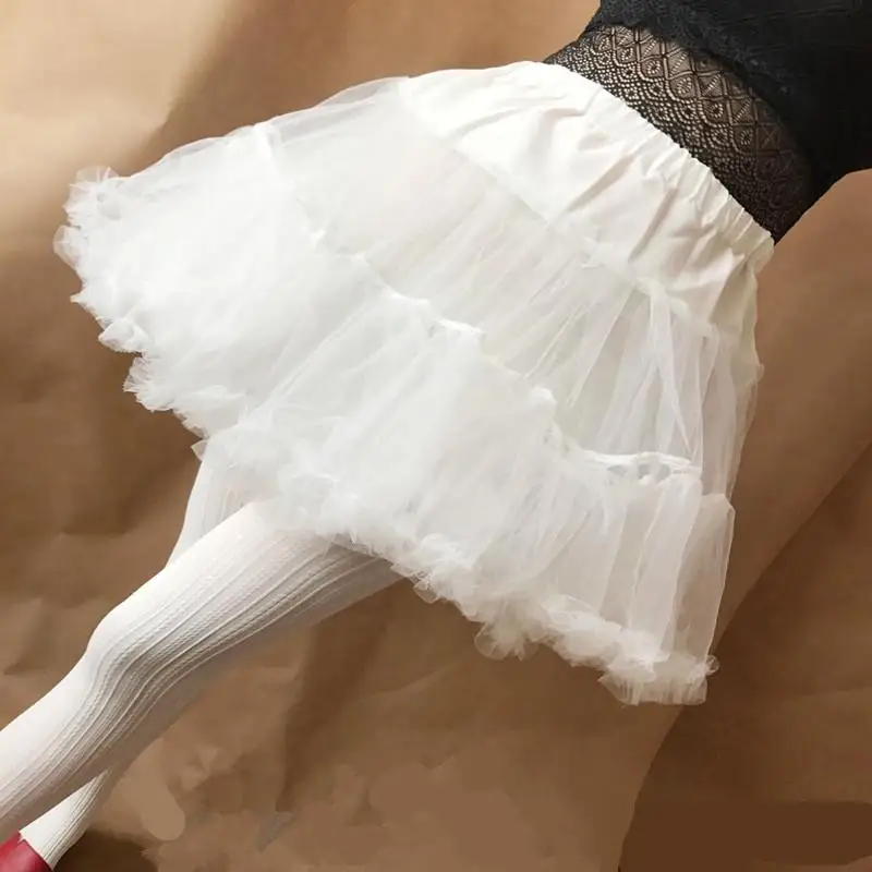 

Women's Girl's Lolita Petticoat Bridal Cosplay Party Prom Dress Short Underskirt Tulle Crinoline Puffy Skirt