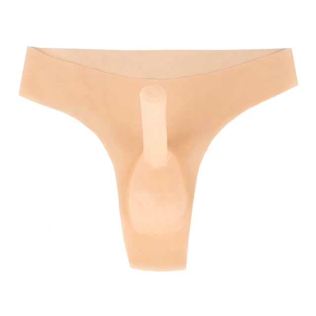 Sexy Latex Underwear Boxer Shorts Briefs With Anus&Vaginal Condom