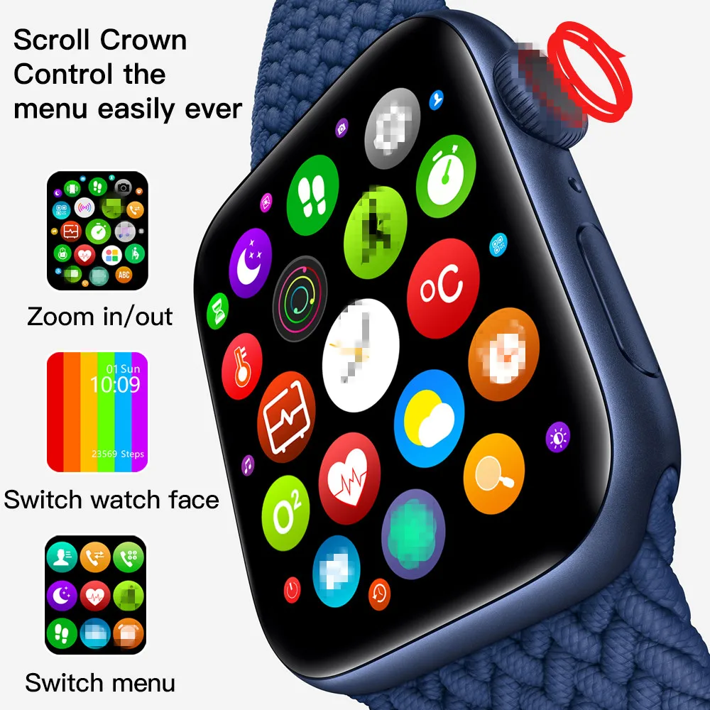 Smart Watch W56 Men Women IP68 Waterproof Heart Rate ECG Monitor Smartwatch Body Temperature for Android IOS Phone PK IWO 12 Max