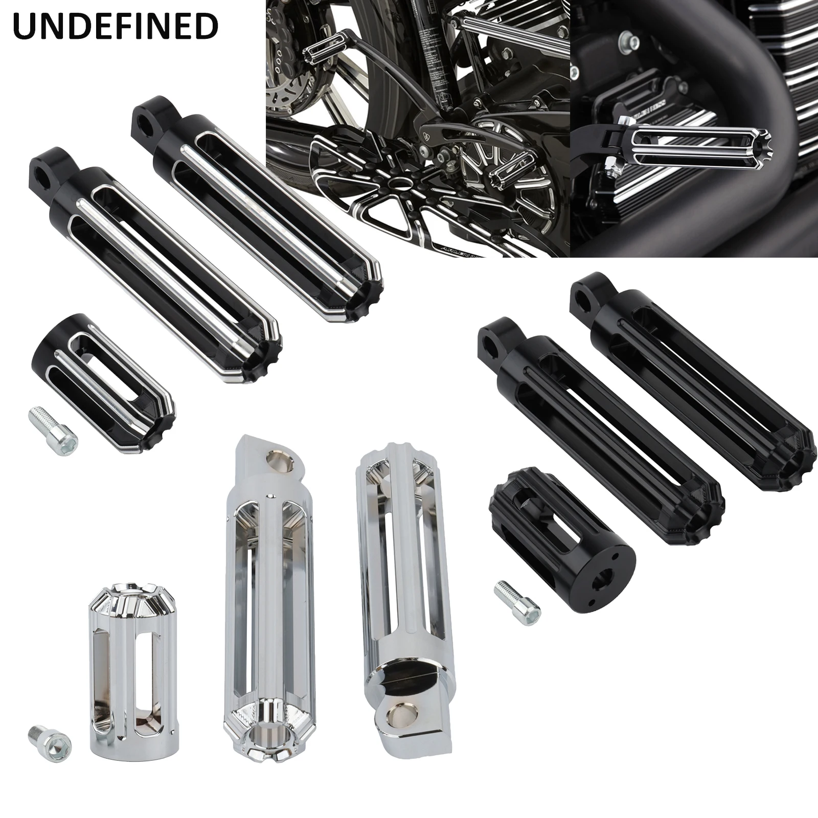 Motorcycle Footrest Shifter Pegs Nail Kit Cnc Black Foot Peg Shift Gear