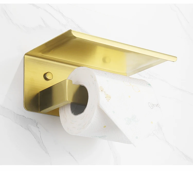 Матовый золотой держатель для бумаги светильник роскошный держатель рулона туалетной бумаги аксессуары для ванной комнаты