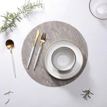 

European-Style Round Pvc Placemat Coffee Cup Pad Insulation Printing Waterproof Non-Slip Western Placemat