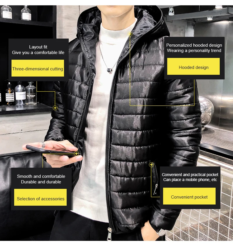 URSPORTTECH, новинка, мужская зимняя куртка, повседневная, толстая, теплая, глянцевая, мужская куртка, роскошная верхняя одежда, ветрозащитная, водонепроницаемая, с капюшоном, парка, пальто для мужчин