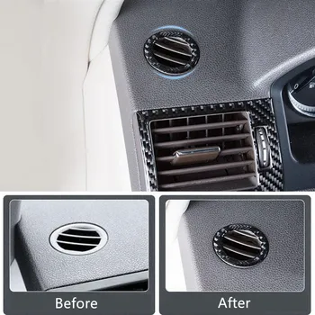 

Dashboard Air Conditioning Outlet Circle Decoration Cover Trim 2015-2019 For Benz C class W204 200 260 300 2007-14 Carbon Fiber