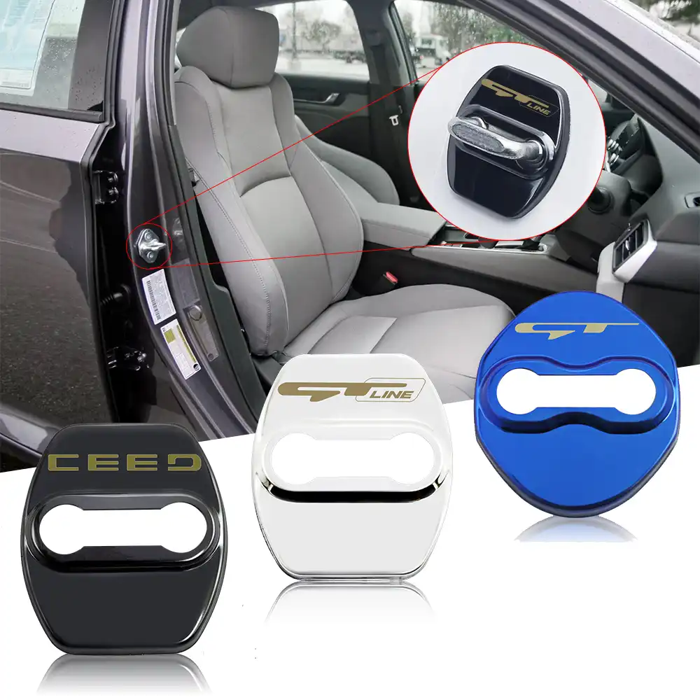 Lqy 4pcs Car Metal Interior Modification Blue Black Silver For Kia Gt Gt Line Ceed 10 19 Jd Ed Gt Sw Accessories Anti Child Kick Pad Aliexpress