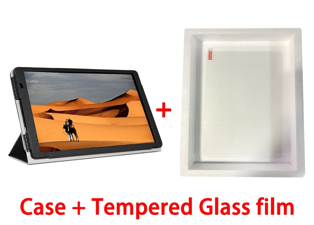 black-Tempered film Подставка из искусственной кожи чехол для Teclast P10S 4G 10," планшетный ПК, защитный чехол для Teclast P10HD 4G планшетный ПК - Цвет: black-Tempered film