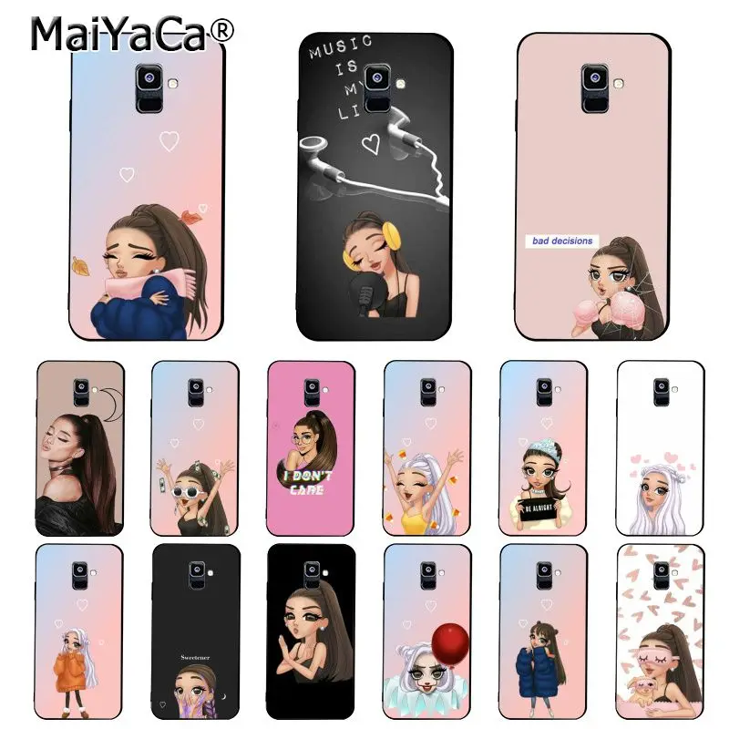 

MaiYaCa Ariana Grande Cartoon Pink coque funda Phone Case For Samsung Galaxy A7 A8 A6 Plus A9 2018 A50 A70 A20 A30 A40