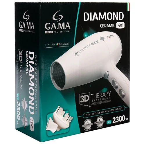 Hair dryer GA. Ma Diamond ceramic ion 3D therapy, 2300 W, white and silver  - AliExpress Home Appliances