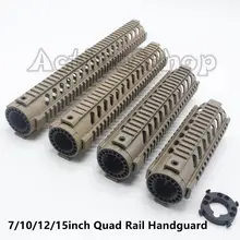Светло-коричневый 7/10/12/15 ''дюйма свободном Handguard Keymod с наклоном заколкой для отверстие Quad рейку AR. 223/5. 56 AR-15 M16 M4