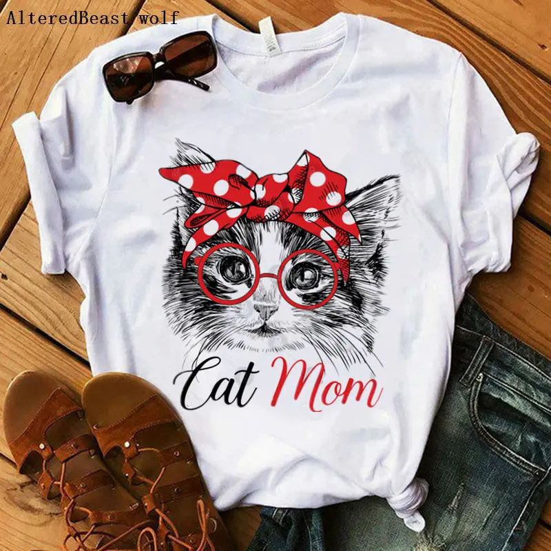 cat mom t shirt