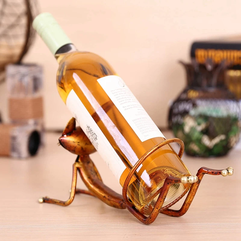 HLZS-Yoga Cat винный стеллаж металлический винный держатель винная полка скульптура практичная скульптура украшение дома интерьерная Винная стойка ремесла