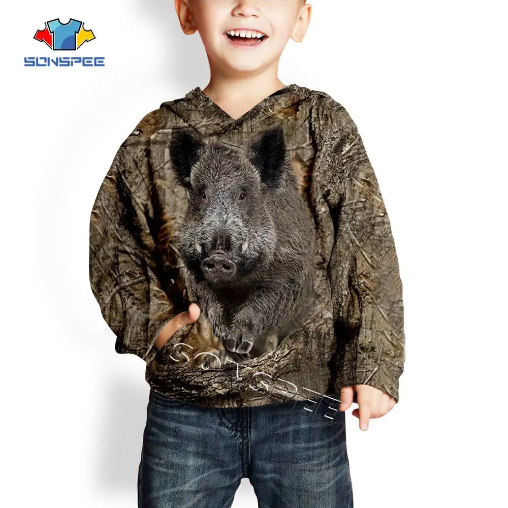 SONSPEE Child Pullover Hoody Sweatshirts Top Deer Hunting 3d Camouflage Fashion Kids Hoodie Casual Streetwear Boys Baby Clothing (2)