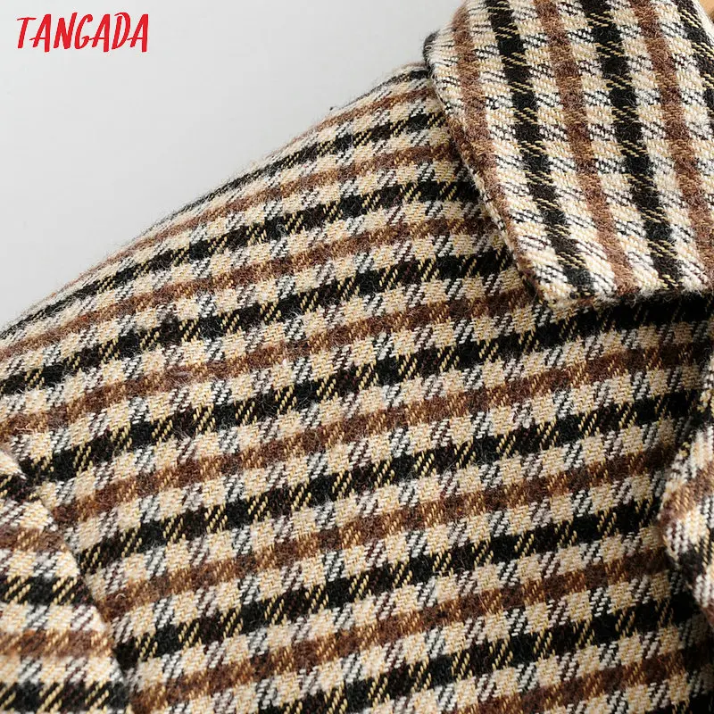 Tangada женский винтажный блейзер с принтом "гусиная лапка", женский элегантный пиджак с длинным рукавом, Женская рабочая одежда, Блейзер, официальные костюмы QJ131