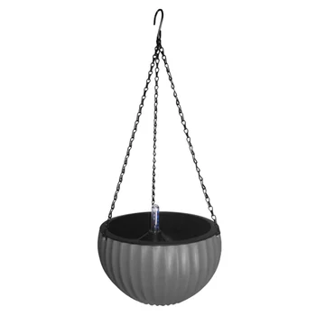 

Thickened Automatic Water Suction Plastic Flowerpot Round Flower Hanging Basket for Home (White 220 Height 125x220）