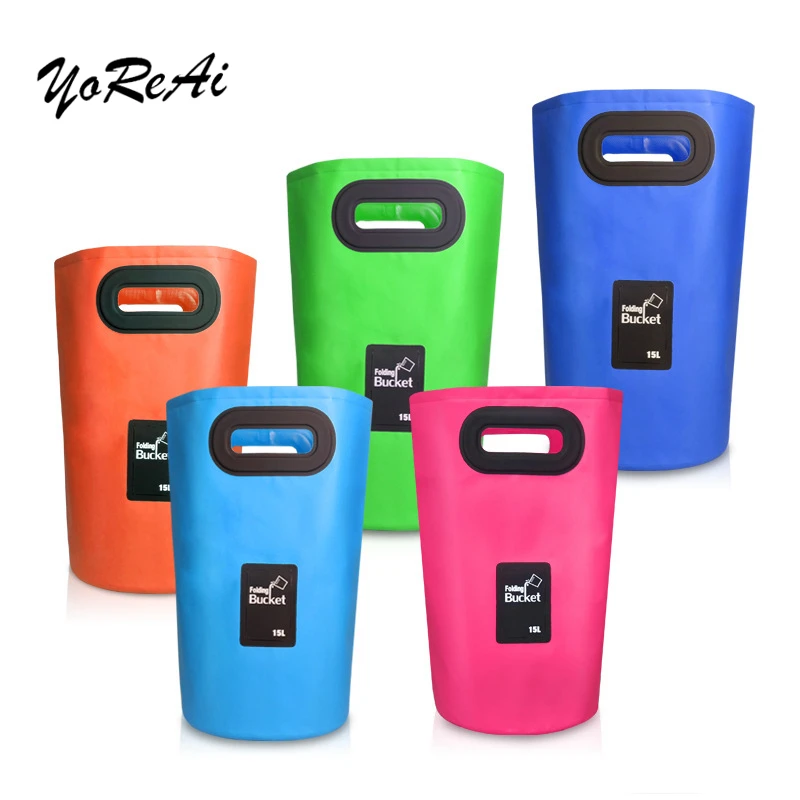 

YoReAi 12L 20L PVC Waterproof Water Bags Fishing Folding Bucket Portable Bucket Water Container Storage Bag Carrier Basket