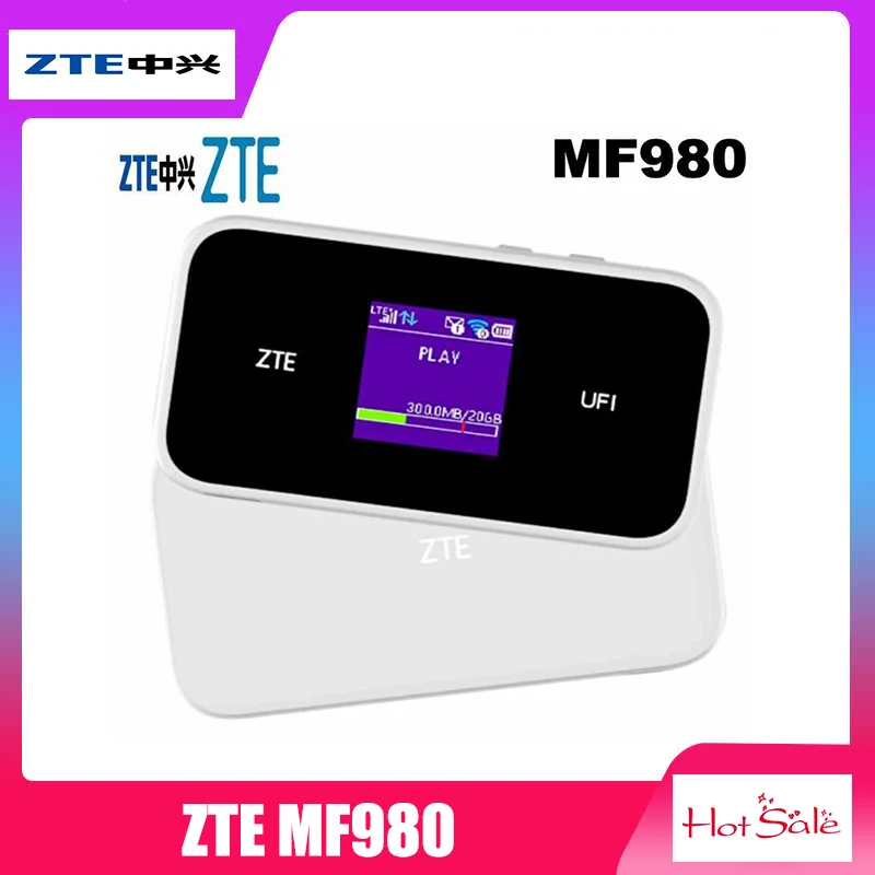 

Unlocked ZTE MF980 UFi 4G LTE Mobile Hotspot CAT9 450Mbps Wifi Router