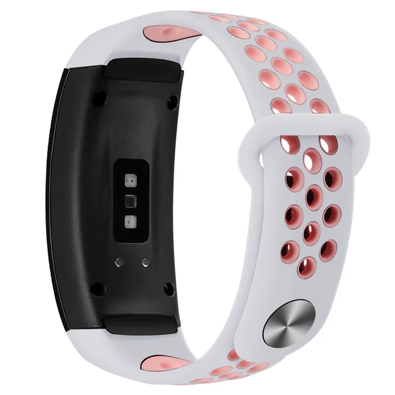 ZZQing для samsung gear Fit2/gear fit2 pro ремешок умный браслет силиконовые дышащие спортивные часы двойной цвет полосы SR-R365 браслет - Цвет: white pink