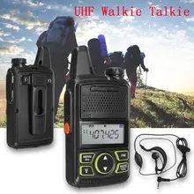 Мини-рация fm-радио наушник 400 470 МГц светодиодный UHF рация с en US зарядное устройства ручной ремешок рация водонепроницаемая