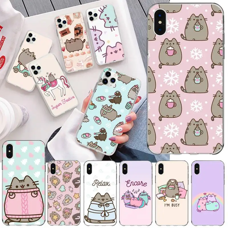 Чехол для телефона Pusheen cat iphone 12 pro max mini 11 XS MAX 8 7 6 6S Plus X 5S SE 2020 XR чехол | Мобильные