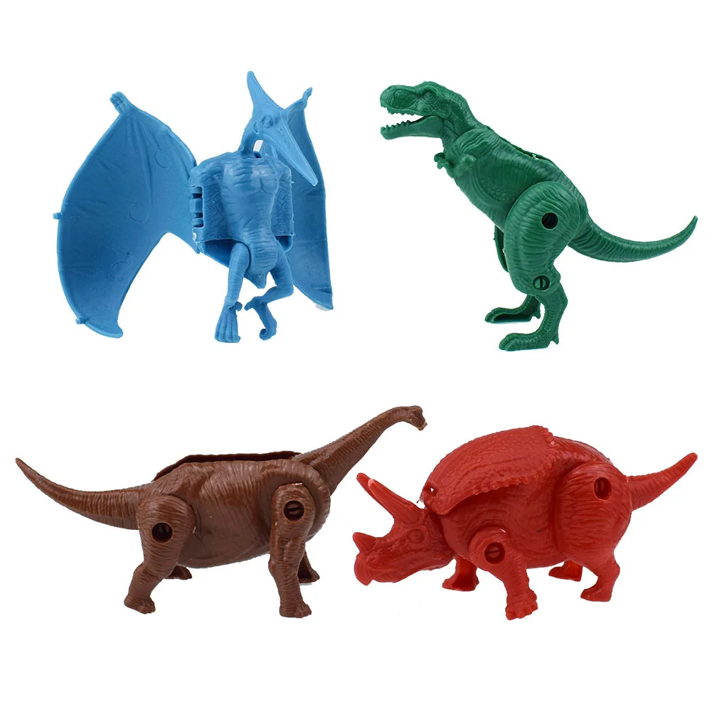 

Four-Dinosaur bian xing dan Pterosaur T-Rex Diplodocus Triceratops Jurassic Dinosaur bian xing dan Toy Capsule Toy