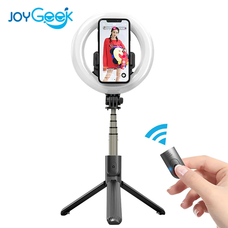 

Wireless Bluetooth Selfie Stick Foldable Handheld Remote Shutter Tripod With 5inch LED Ring Photography Light For Android Xiaomi