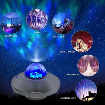 

LED Bluetooth Starry Sky Ocean Wave Night Light Music Projector Home Party Lamp Galaxy Lamp USB Decorative Lamp