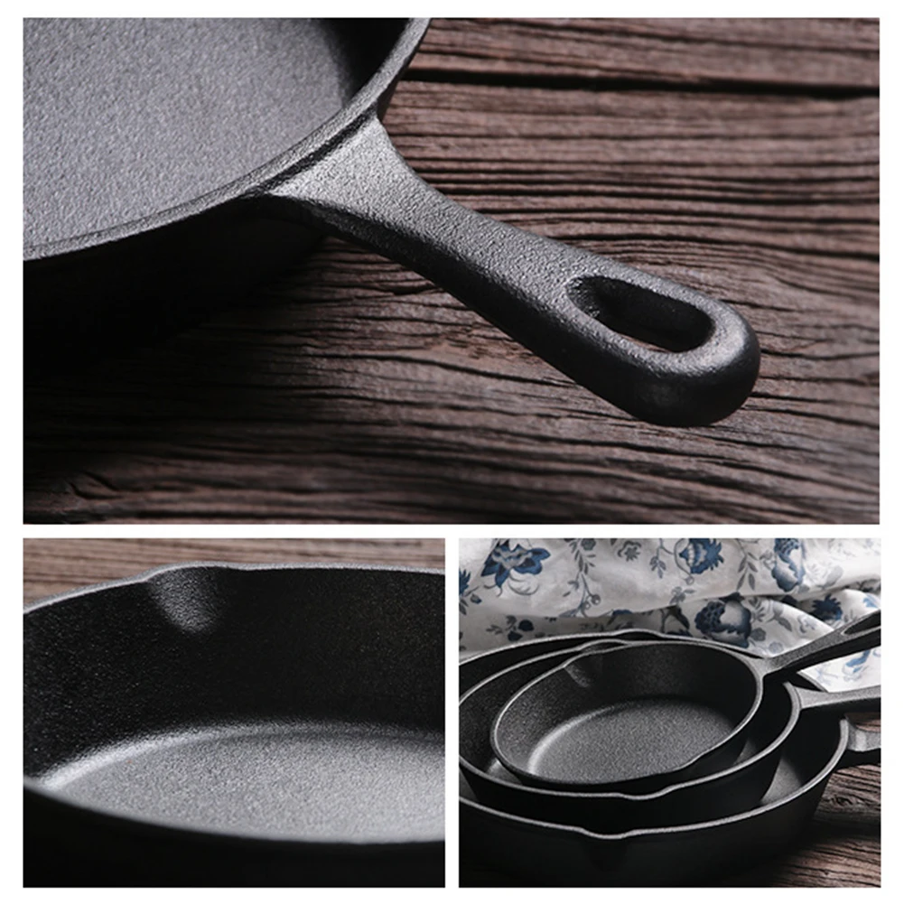 Cast Iron Skillets 14/20cm Frying Pan Cooking Pot Breakfast Pan Omelette  Pancake Pot Restaurant Chef Induction Cooking Cookware - AliExpress