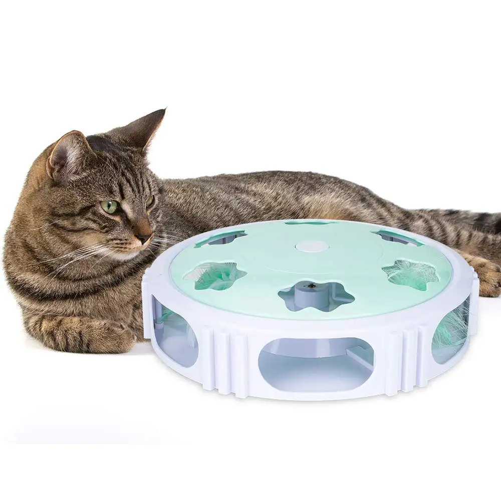 Electric Cat Toy Smart Teasing cat interactive toy Automatic Turntable Crazy Game Spinning cat Turntable Catching Mouse