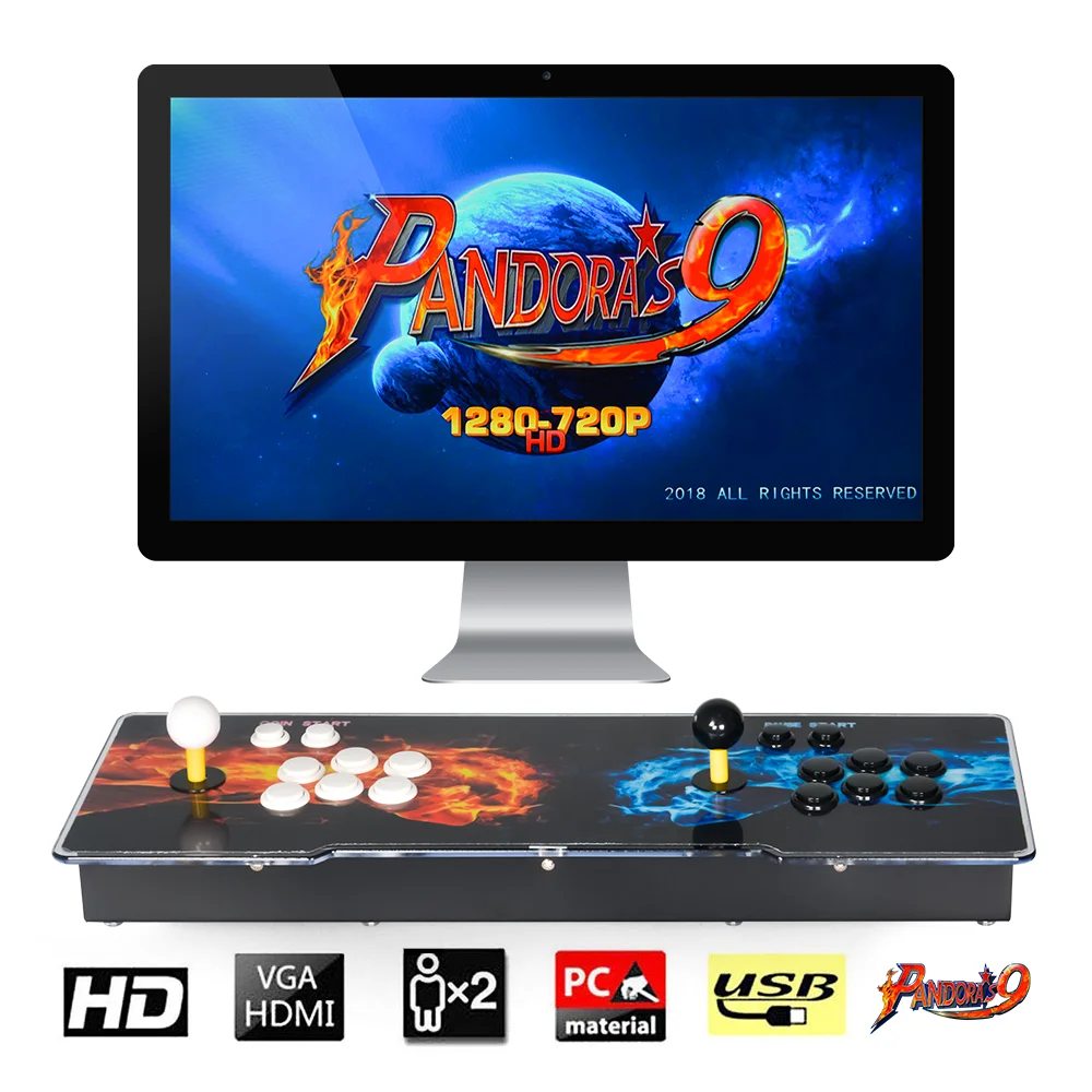

1500 Games Pandora's Box 9 2 players Arcade Game Machine Cabinet Console HDMI VGA