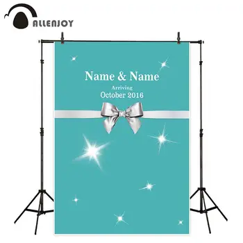 

Allenjoy Romantic Engagement Party Wall Decoration Sliver Ribbon Bow Celebration Wedding Backdrop Curtain Glitter Green Banners