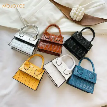 

Fashion Alligator PU Leather Women Handbags Chain Mini Tote Purse Female Girl Solid Color Crossbody Shoulder Top-handle Bags