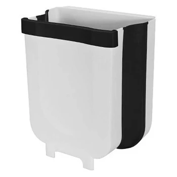 

Wall Mounted Folding Waste Bin, Bathroom Kitchen Garbage Bin for Bathroom Toilet Waste Storage Bucket (White)