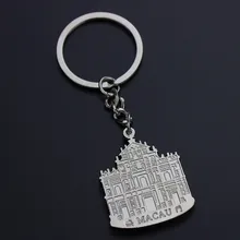 Huakai ключ из металлического сплава цена по Заводской Цене брелок оптом Macau architecture фигурный брелок