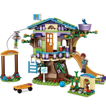 

Girl Friends Series Adventure Camp Tree House Home Model Building Bricks Figure Sets Bricks Toy For Children DIY Brick Girl Gift