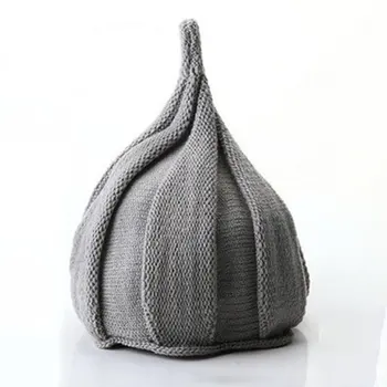

Children's Child Winter Knitted hat Autumn Winter Warm Pointed Hat Boys Girls Warm Cap Kids Windmill Cap Peach
