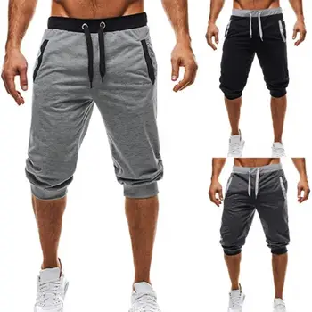

Leisure Solid Color Drawstring Pockets Summer Men Pants Trousers