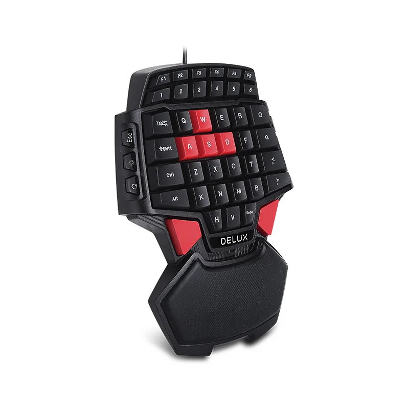 Koop Delux T9 Wired Single Handed Gaming Toetsenbord Ergonomisch Ontwerp Enkele Handed Toetsenbord Gamepad Gaming Toetsenbord