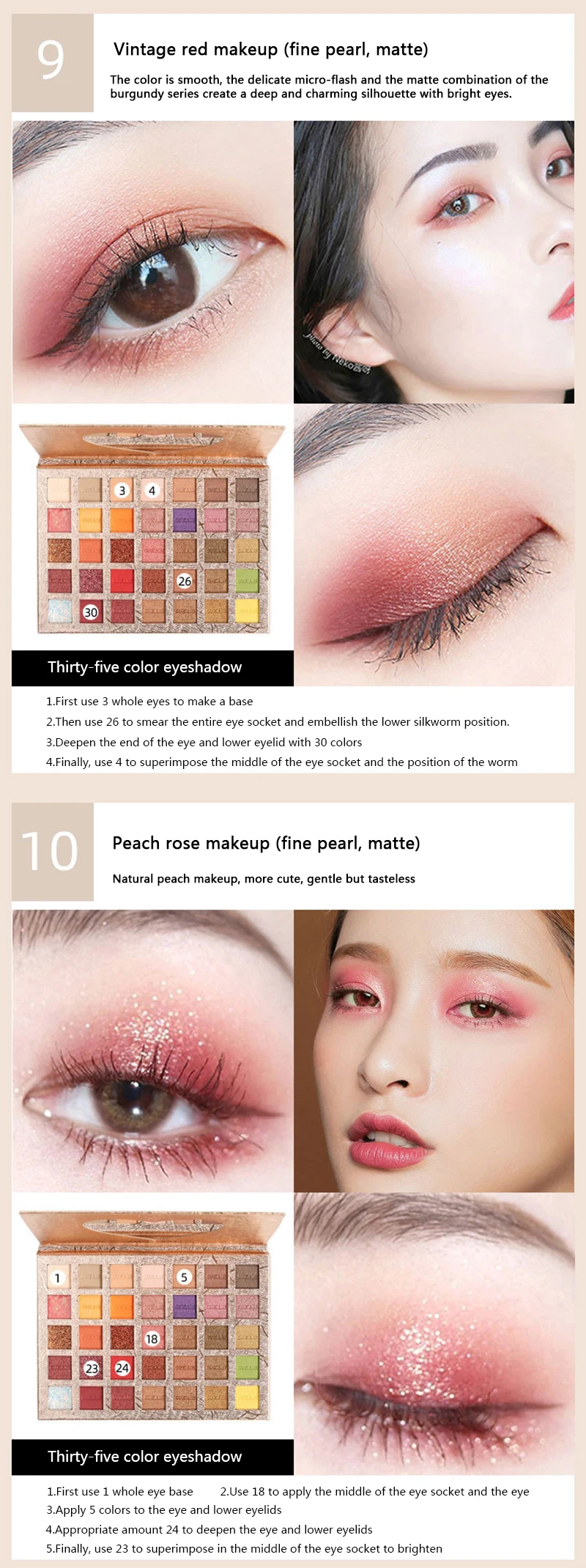 35 Colors Waterproof Long Lasting Highly Pigmented Glitter Eyeshadow Makeup Glitter Shiny Eyeshadow Palette Waterproof Cosmeti